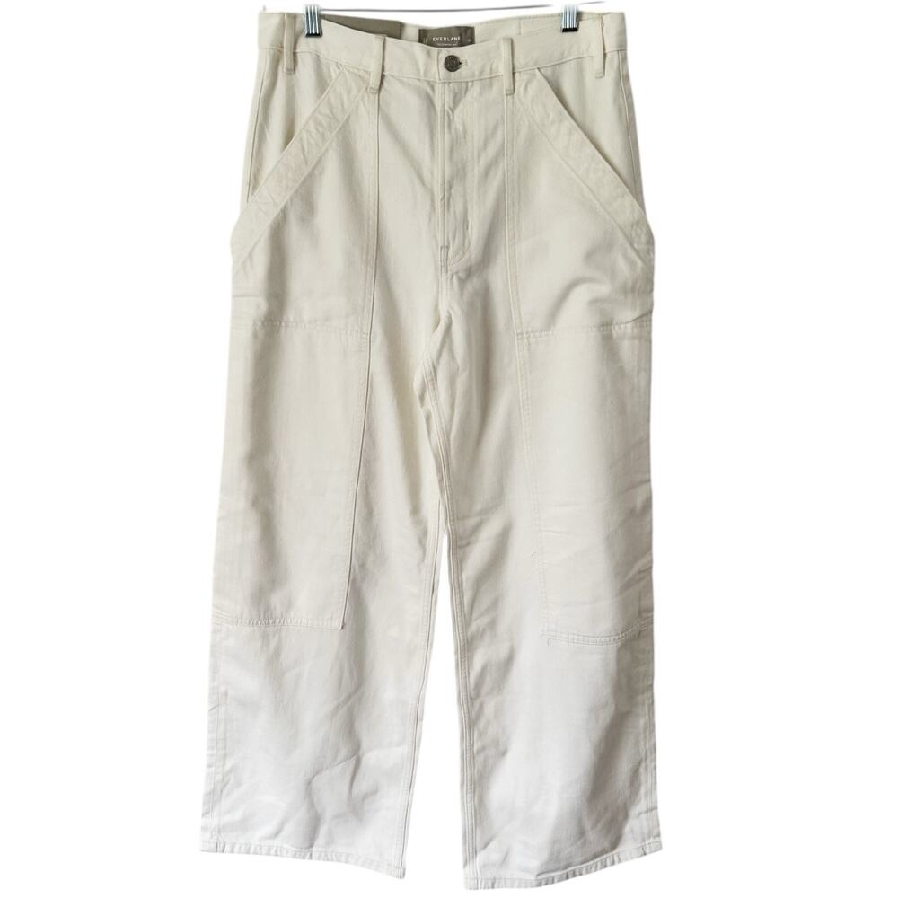 NWD Everlane White Carpenters High Waisted Pants Size 29 Organic Cotton Lyocell